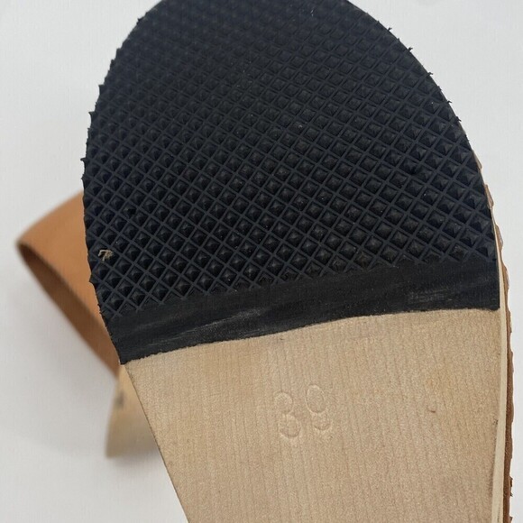 Terhi Polkki Women’s Size 39 Wooden Tan Clog Sandals Handmade Finland - Picture 7 of 8